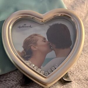 Sterling Silver Hallmark Heart Diamonds  Picture Frame